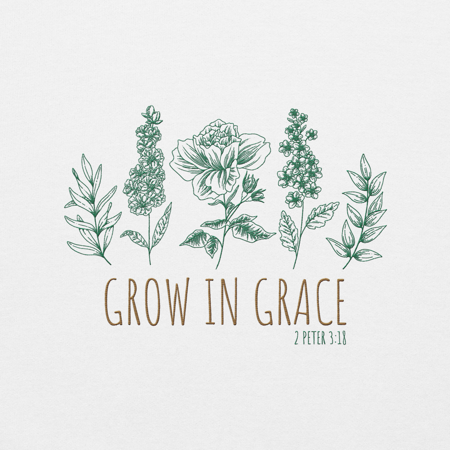 Grow in Grace Embroidered Women's Sweatshirt