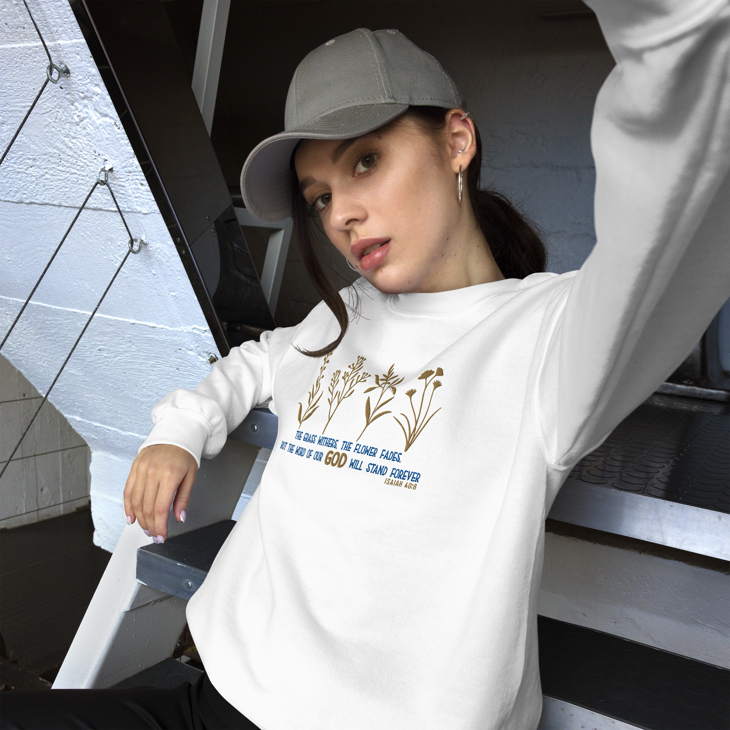 The Word of God Stands Forever Embroidered Sweatshirt – Isaiah 40:8