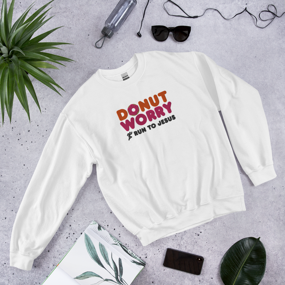 Embroidered Run To Jesus Sweatshirt