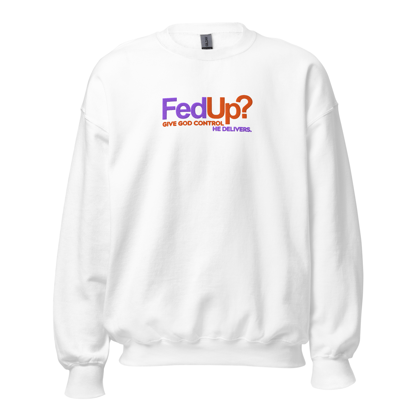 Embroidered Give God Control Sweatshirt