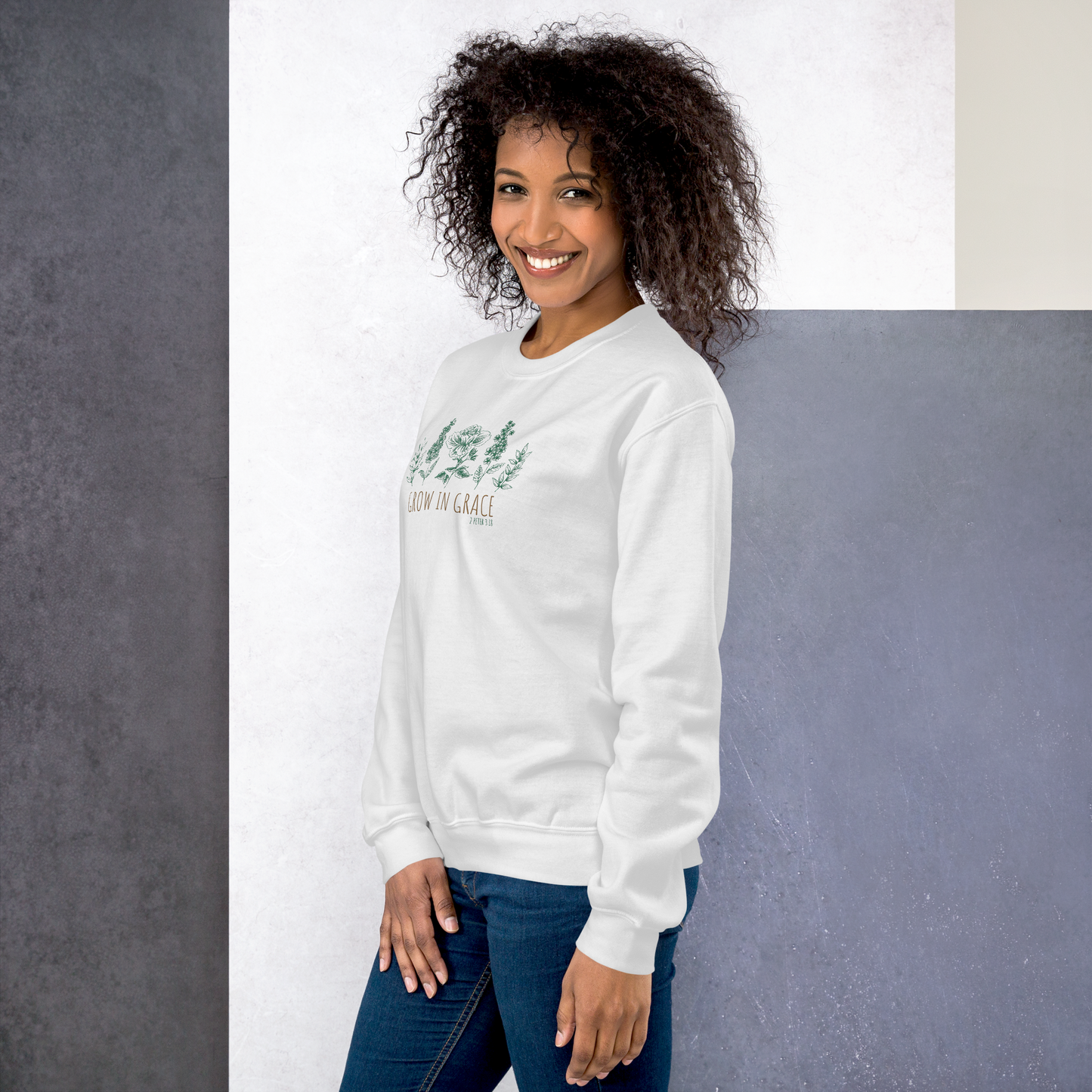 Grow in Grace Embroidered Women's Sweatshirt