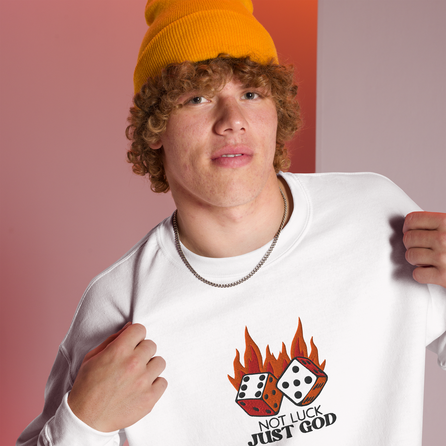 Embroidered Not Luck Just God Sweatshirt