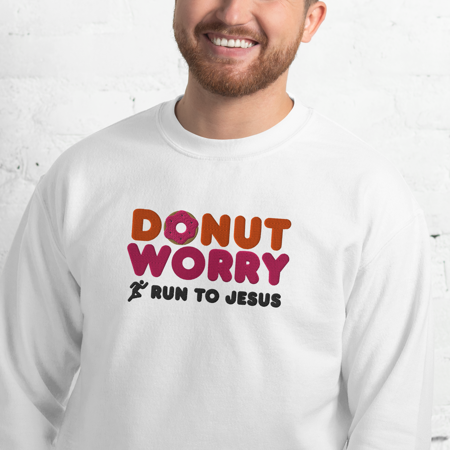 Embroidered Run To Jesus Sweatshirt