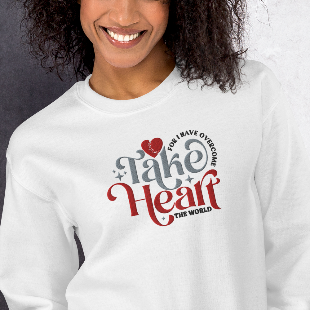 Embroidered Take Heart Sweatshirt