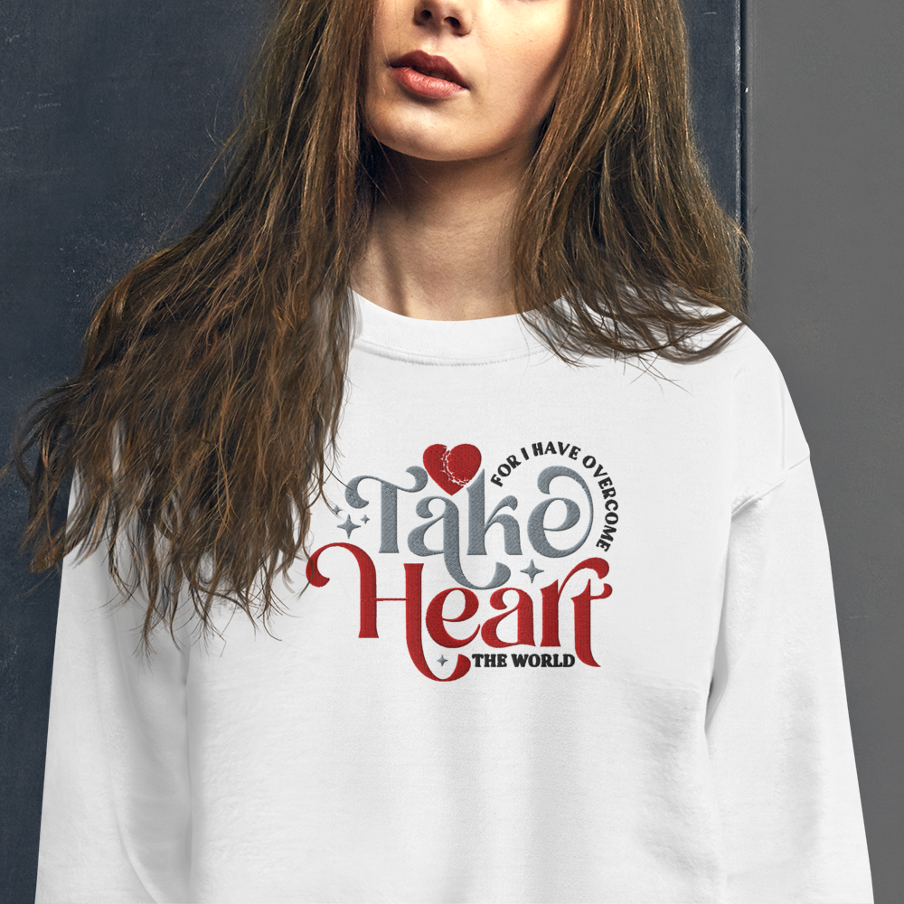 Embroidered Take Heart Sweatshirt