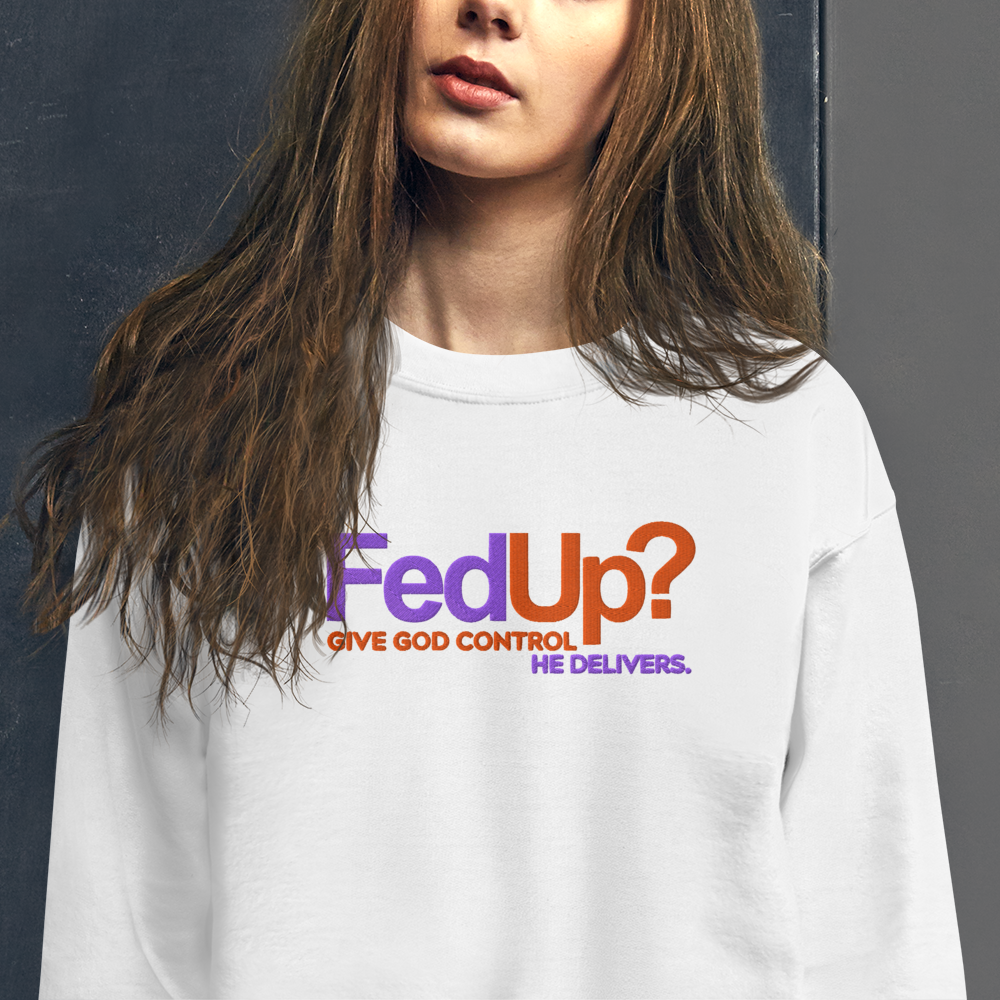 Embroidered Give God Control Sweatshirt