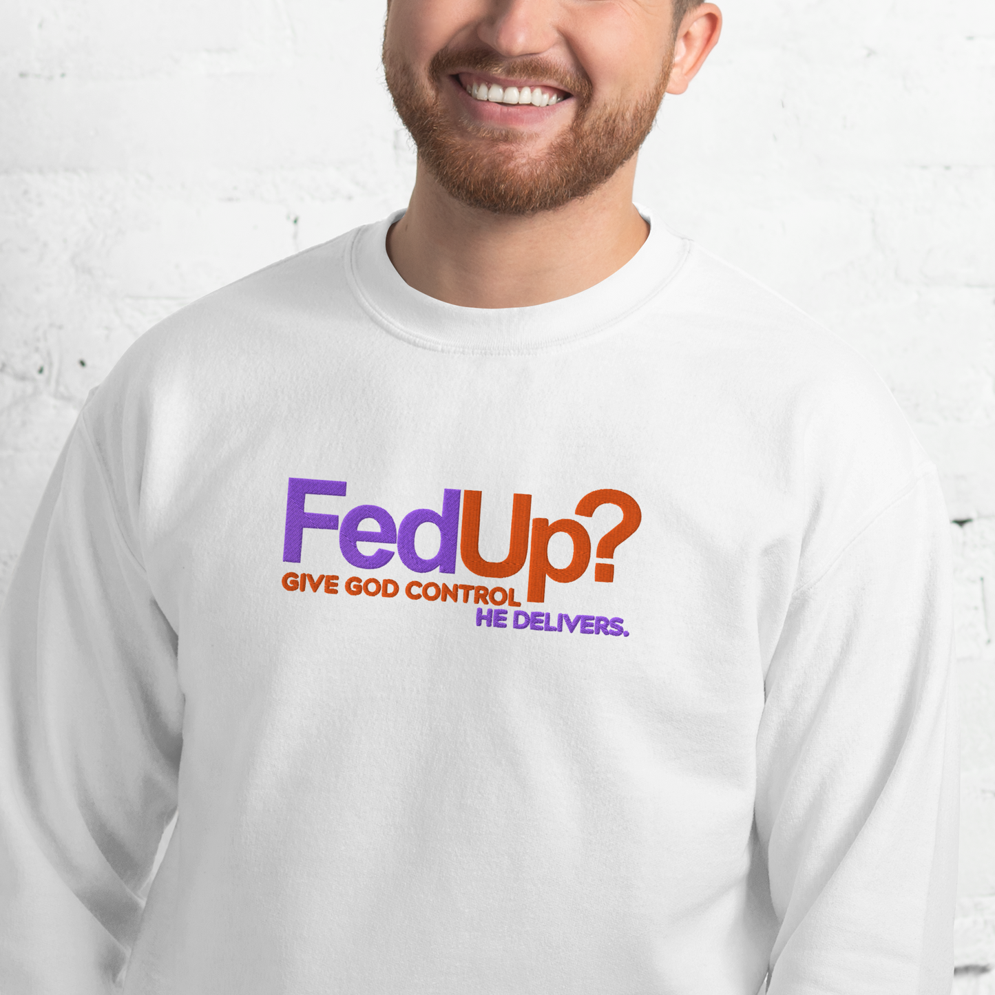 Embroidered Give God Control Sweatshirt