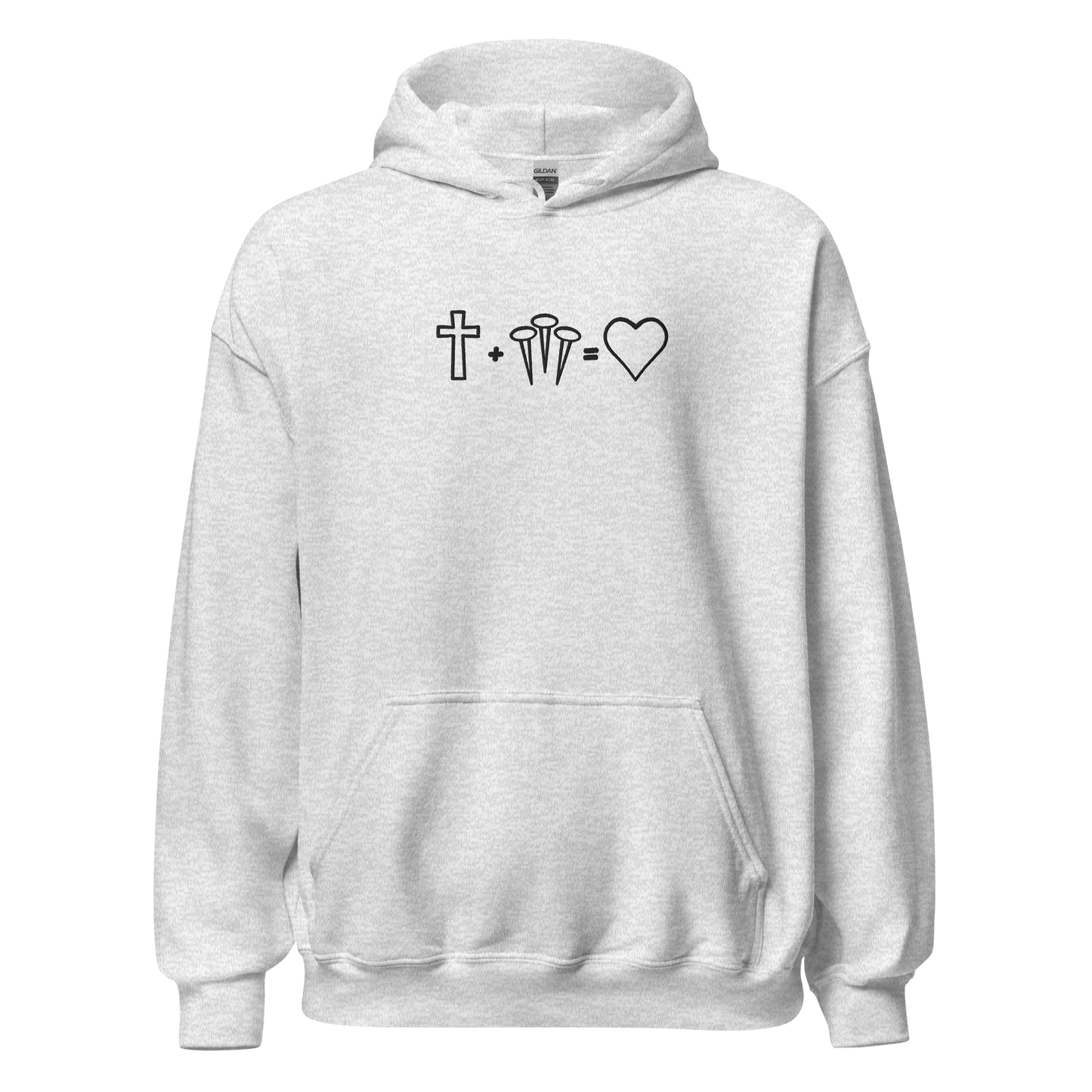 1 Cross 3 Nails 4Given Embroidered Hoodie