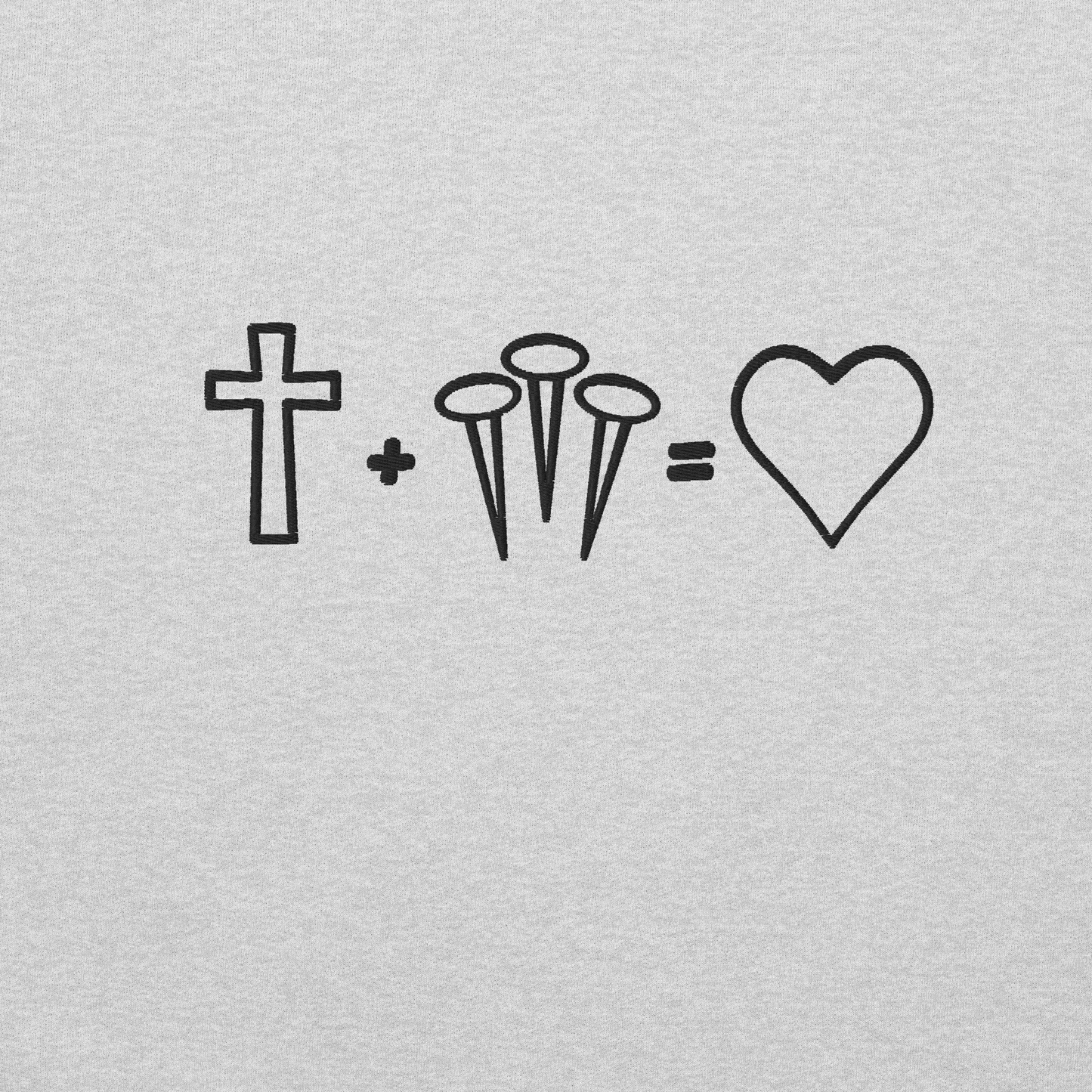 1 Cross 3 Nails 4Given Embroidered Hoodie