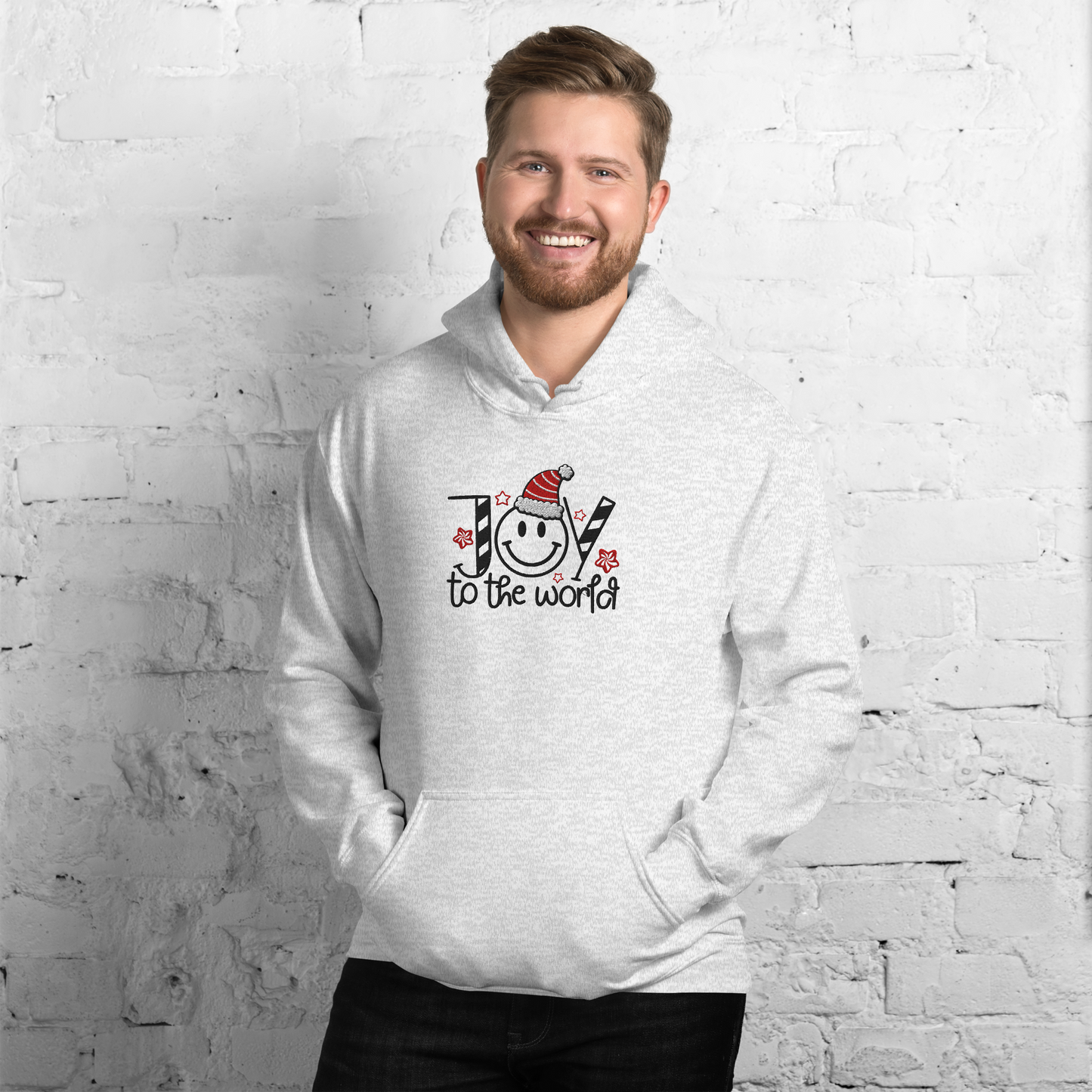 Embroidered Joy to The World Hoodie