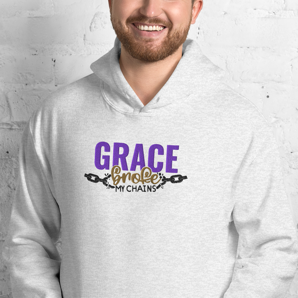 Grace Broke My Chains Embroidered Hoodie