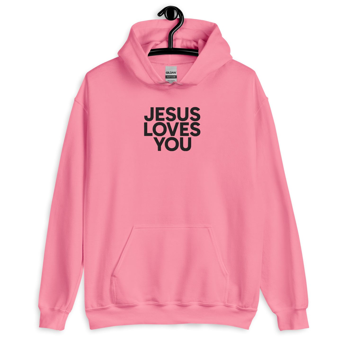 Embroidered Jesus Loves You Hoodie