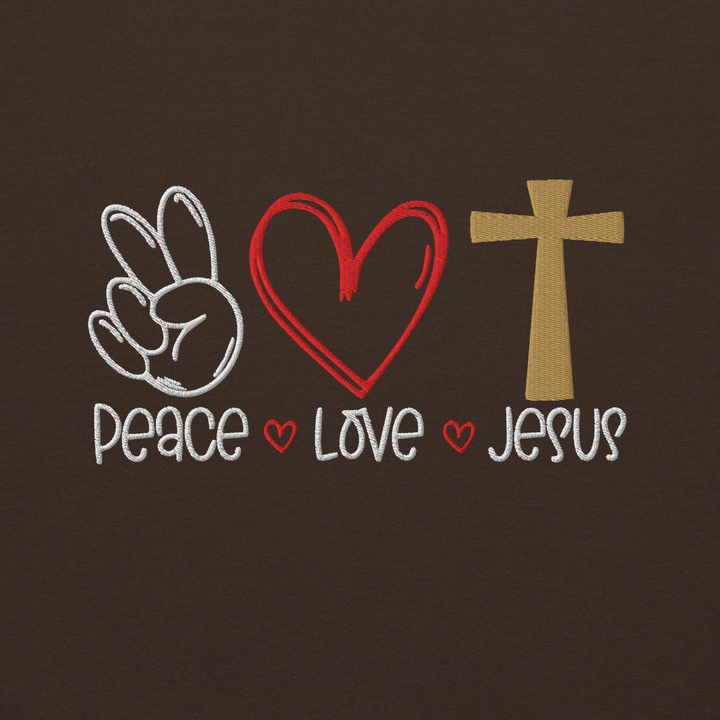 Peace Love Jesus Embroidered Hoodie