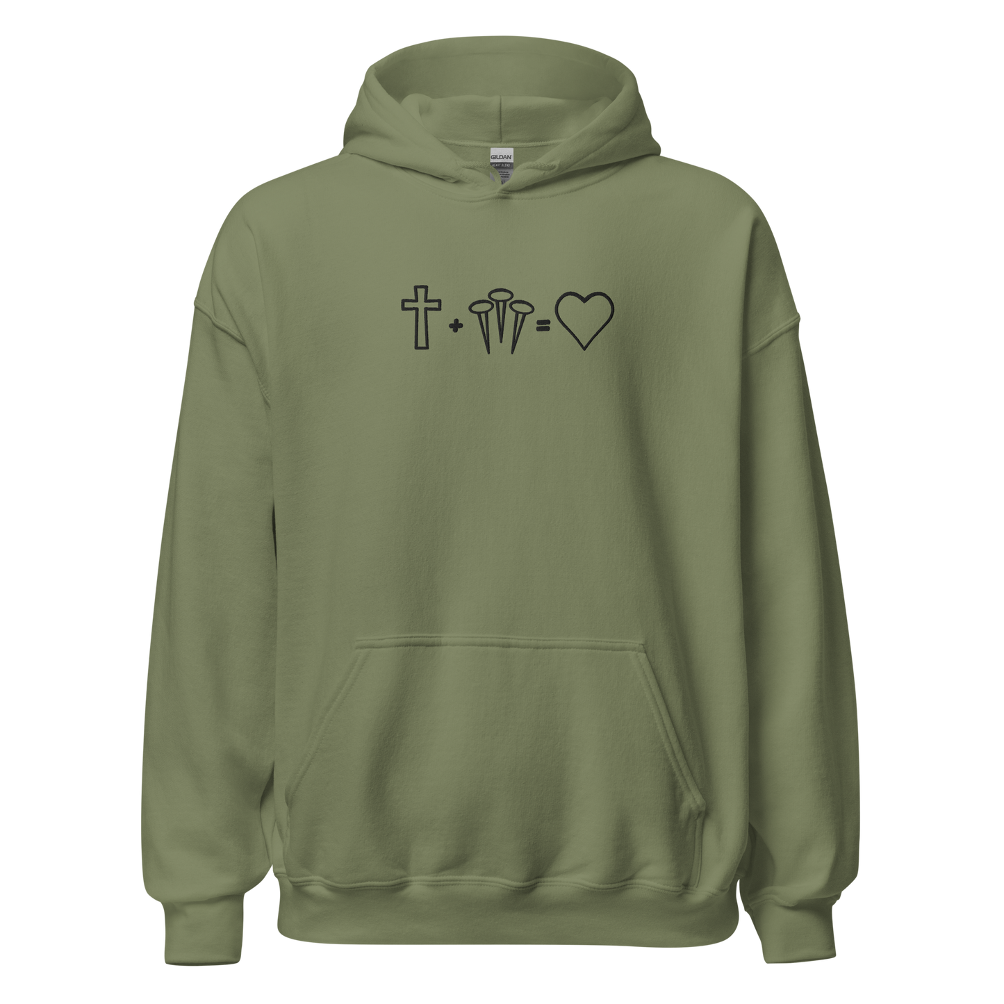 1 Cross 3 Nails 4Given Embroidered Hoodie