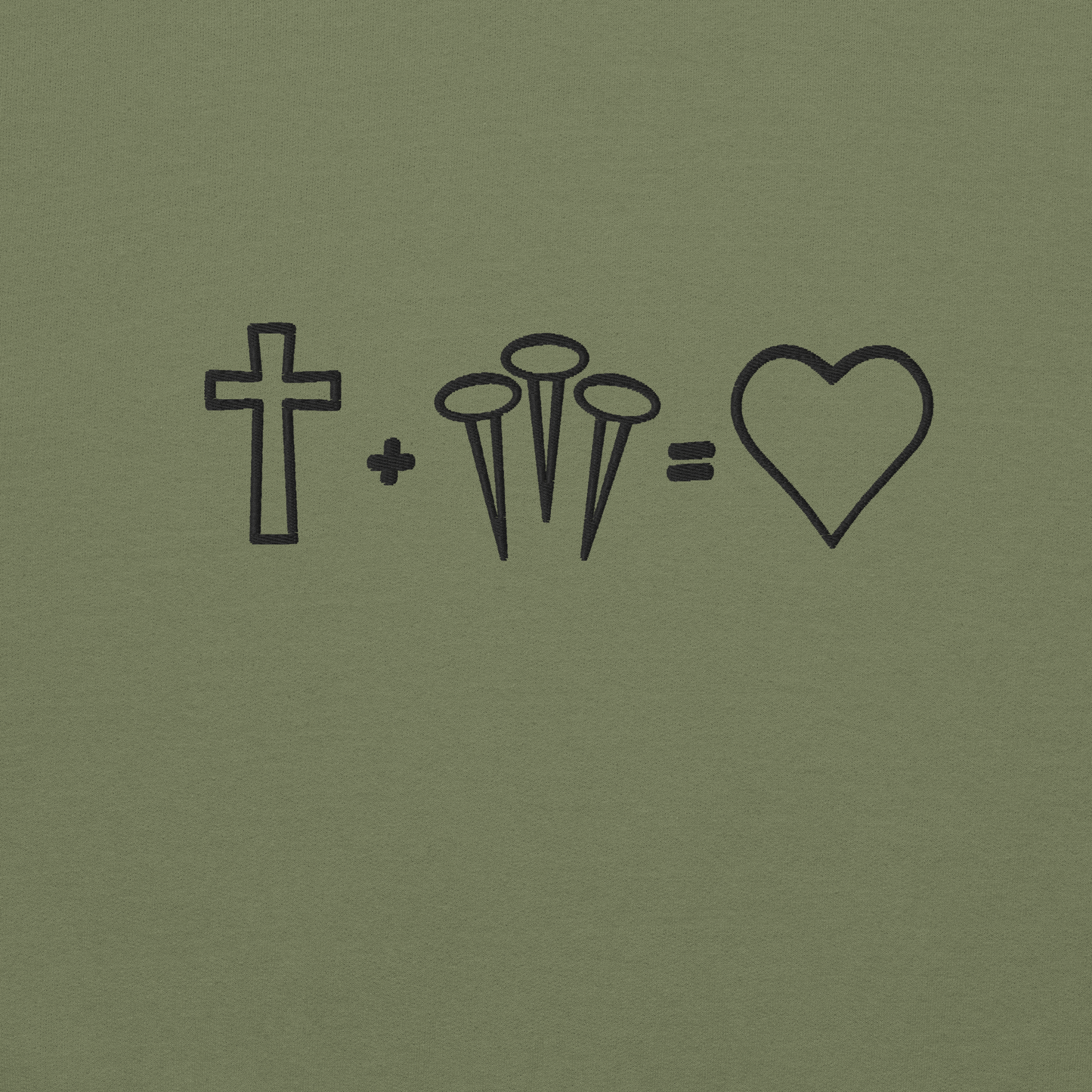 1 Cross 3 Nails 4Given Embroidered Hoodie
