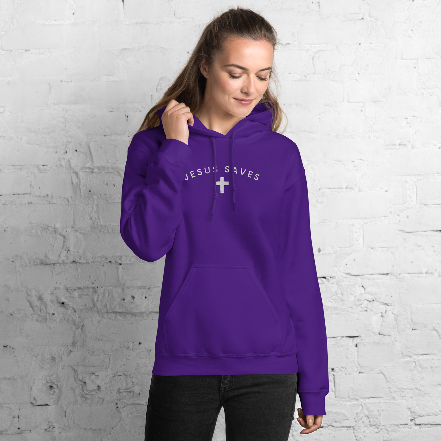 Embroidered Jesus Saves Hoodie