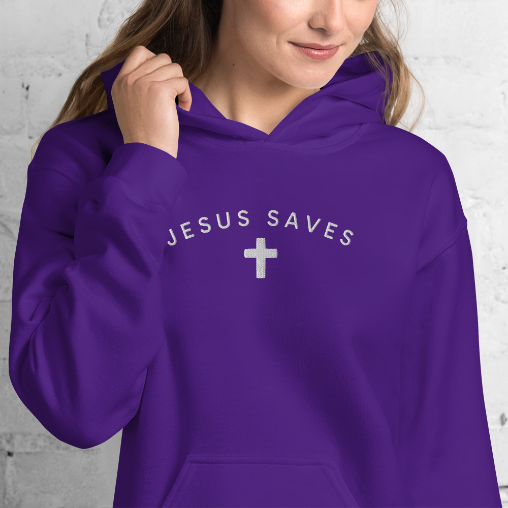 Embroidered Jesus Saves Hoodie