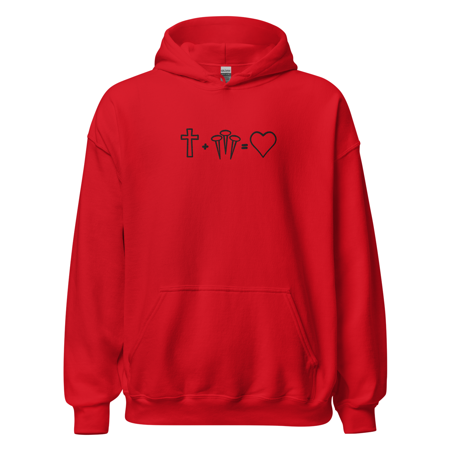 1 Cross 3 Nails 4Given Embroidered Hoodie