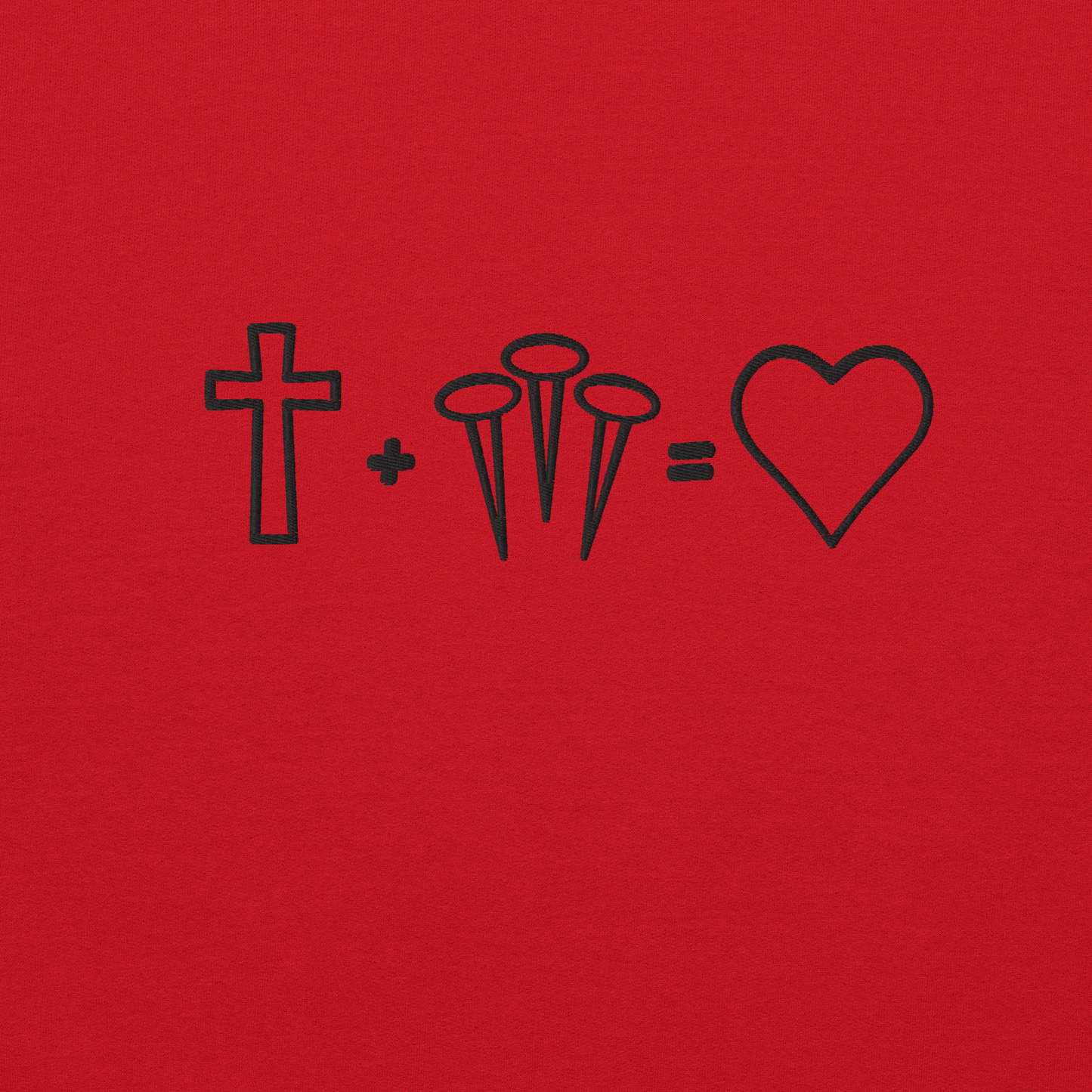 1 Cross 3 Nails 4Given Embroidered Hoodie