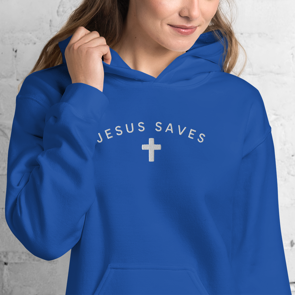 Embroidered Jesus Saves Hoodie