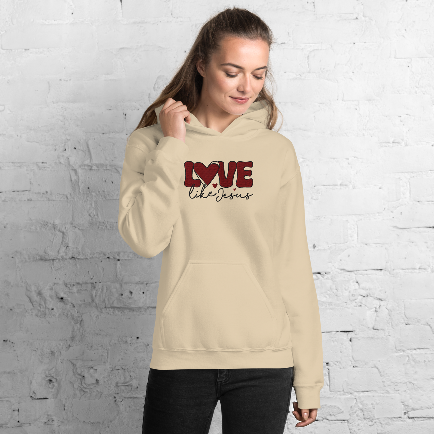 Love Like Jesus Embroidered Hoodie