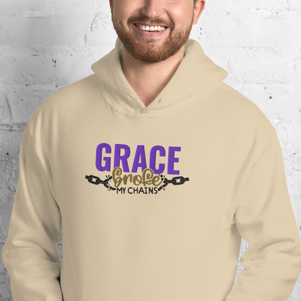 Grace Broke My Chains Embroidered Hoodie