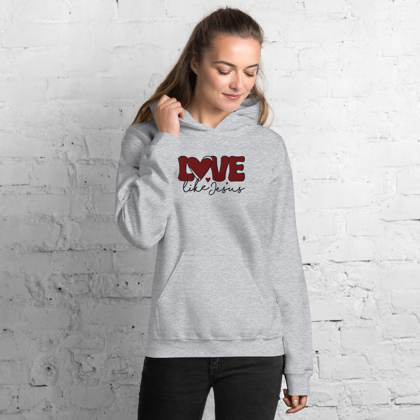 Love Like Jesus Embroidered Hoodie