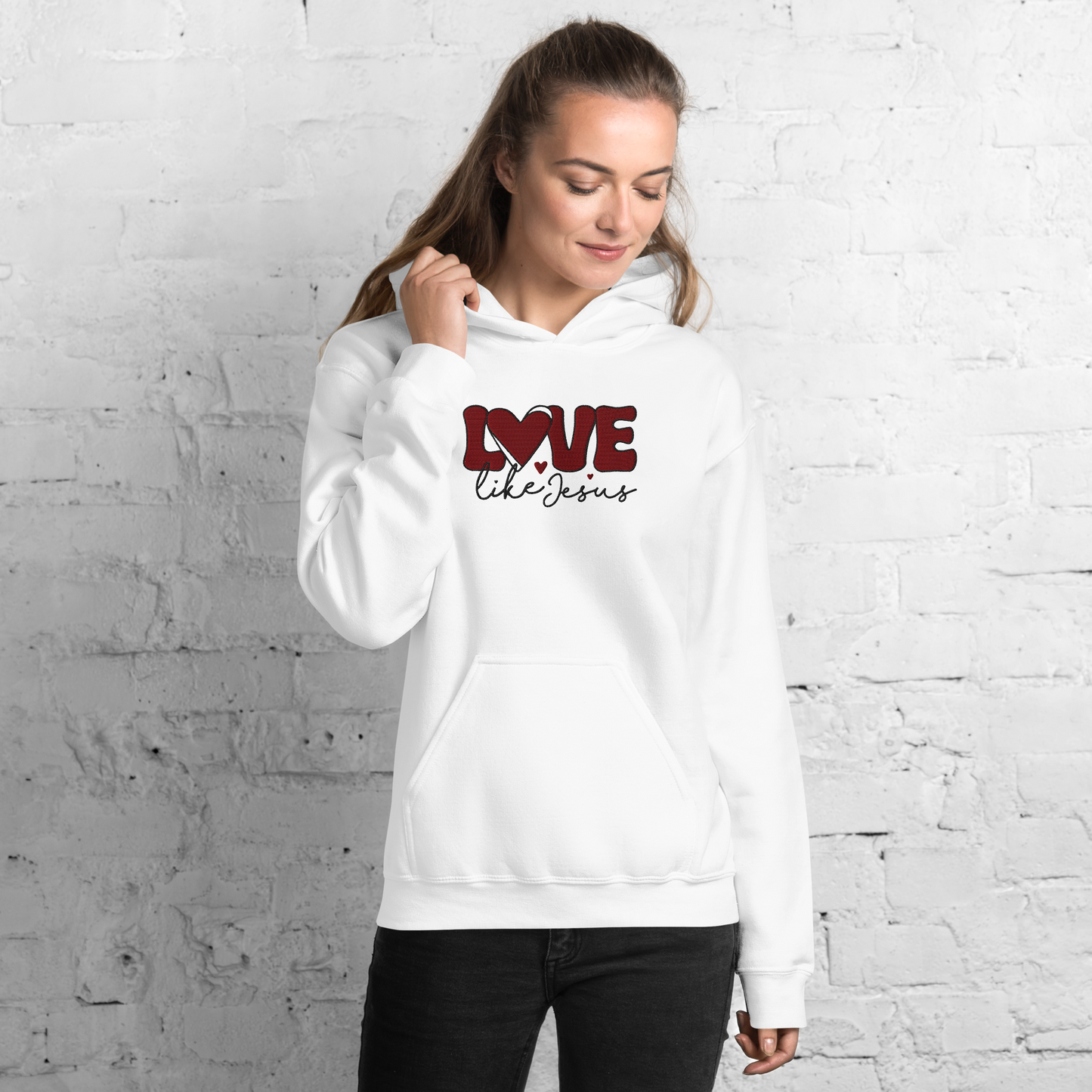 Love Like Jesus Embroidered Hoodie