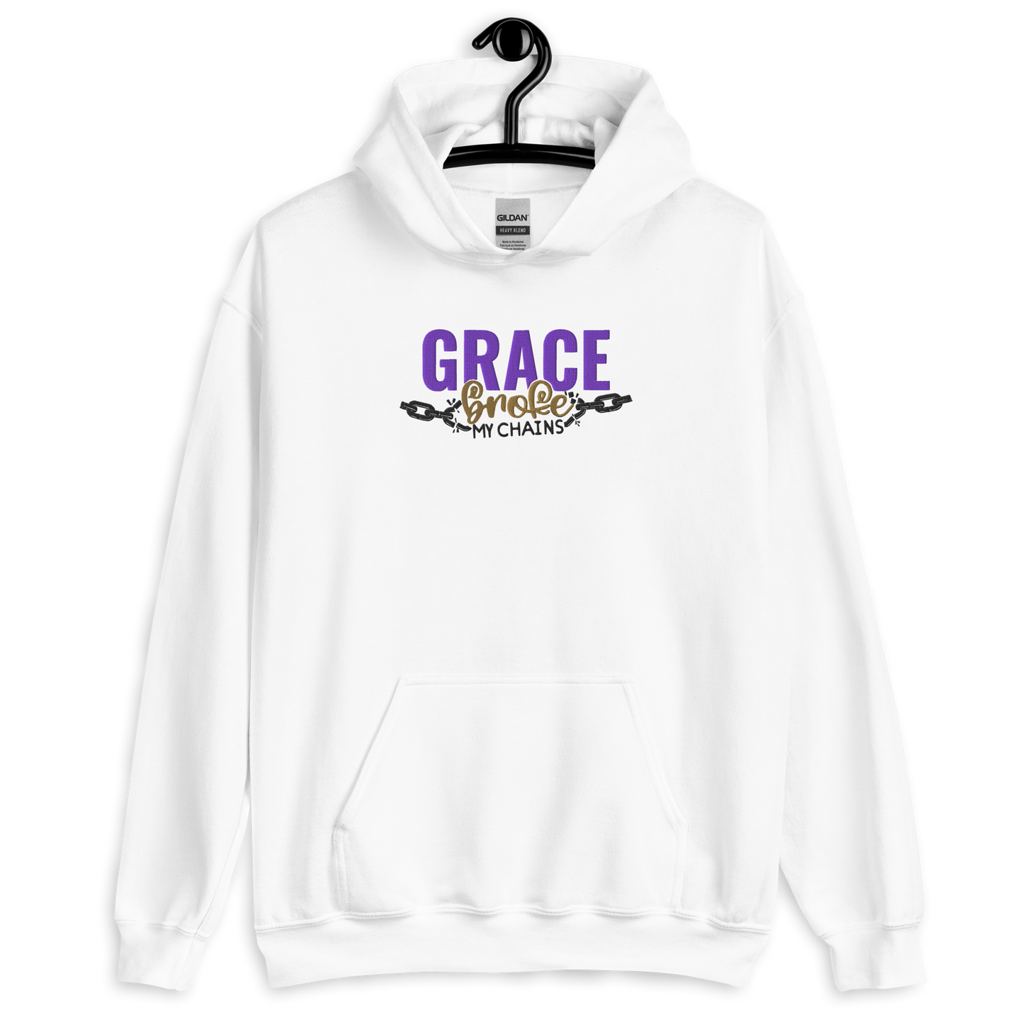 Grace Broke My Chains Embroidered Hoodie