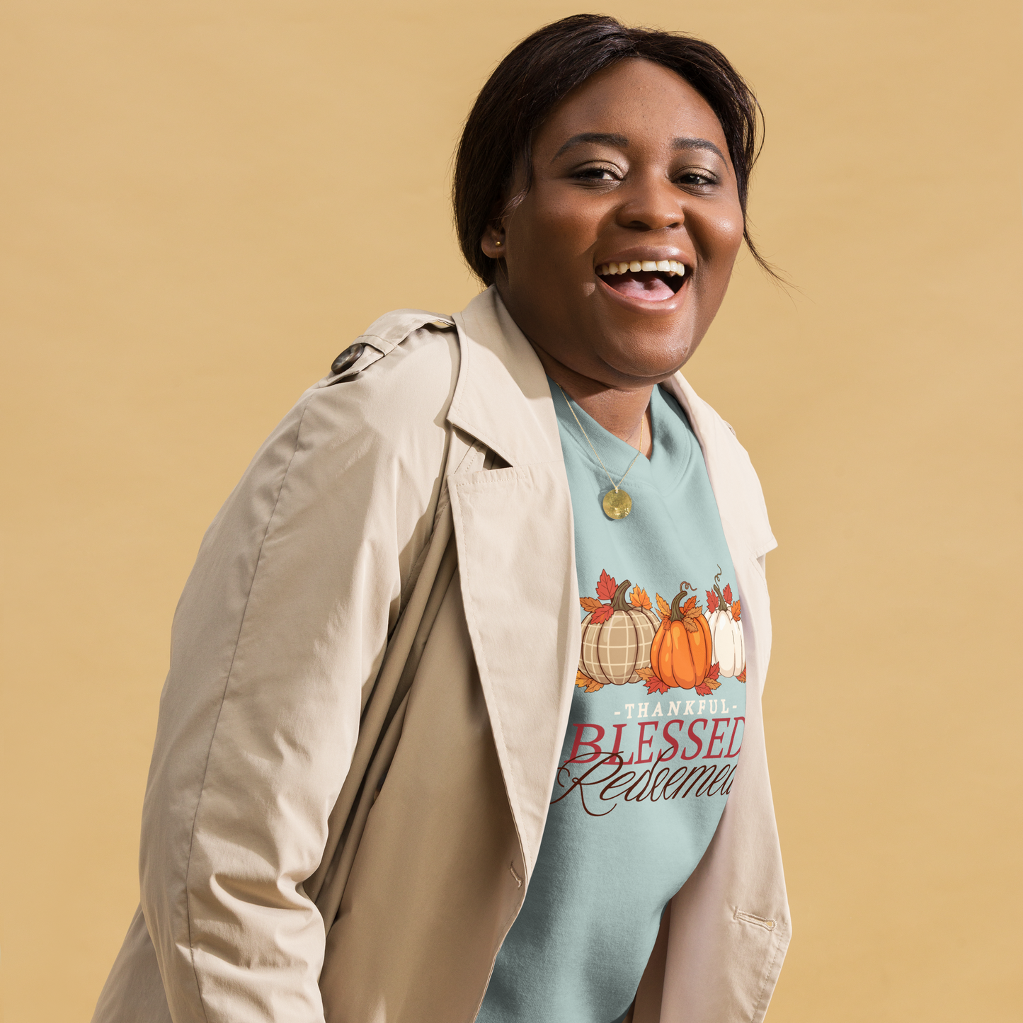 Thankful Blessed Redeemed Fall-Themed Sweatshirt